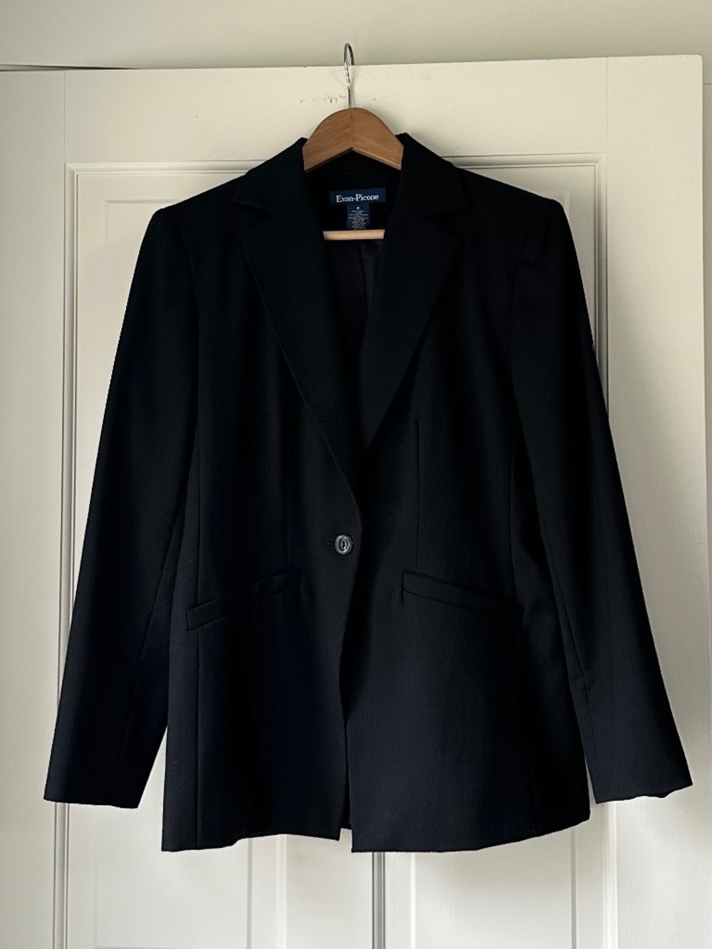 Evan Picone Black Wool Blazer Size 8